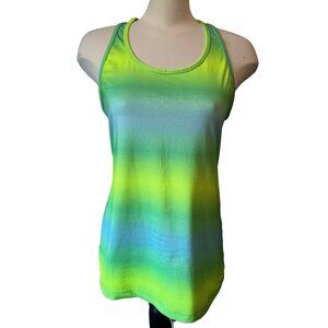 Champion Powertrain Neon Racerback Tank Sz Large Womens Blue Yellow Sportwear